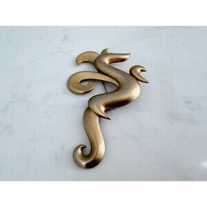 Vintage Brooch Gold Toned 1986 JJ Dragon Jewelry Pin Lapel or Scarf Accessory